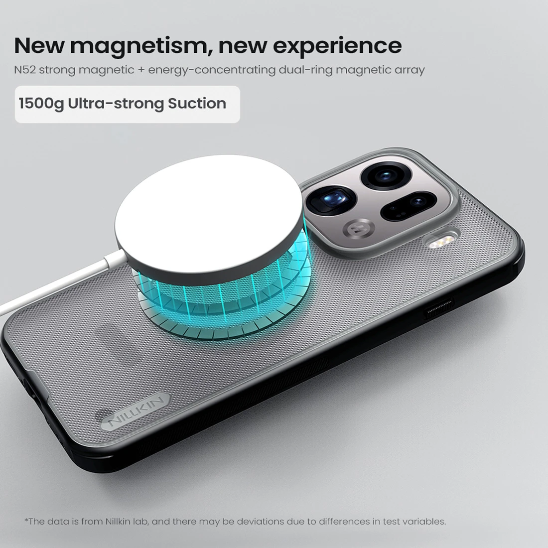 قاب ضدضربه دودی مگنتی Oppo Find X9 Pro مارک نیلکین مدل Super Frosted Shield Pro Clear Magnetic