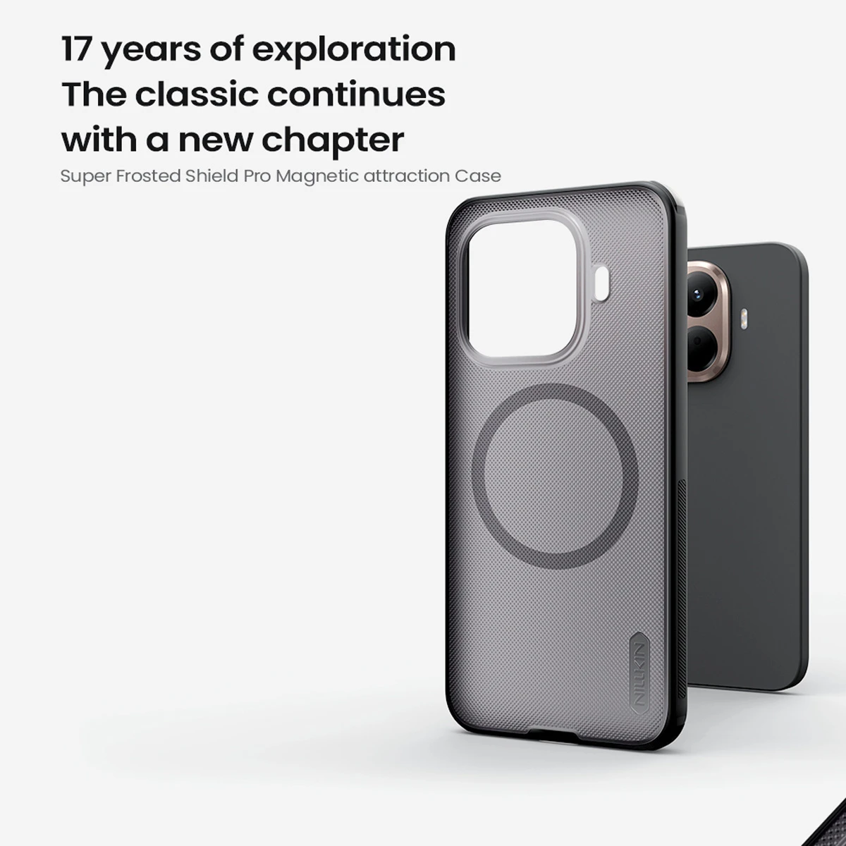 قاب ضدضربه دودی مگنتی Xiaomi 15T Pro مارک نیلکین مدل Super Frosted Shield Pro Clear Magnetic