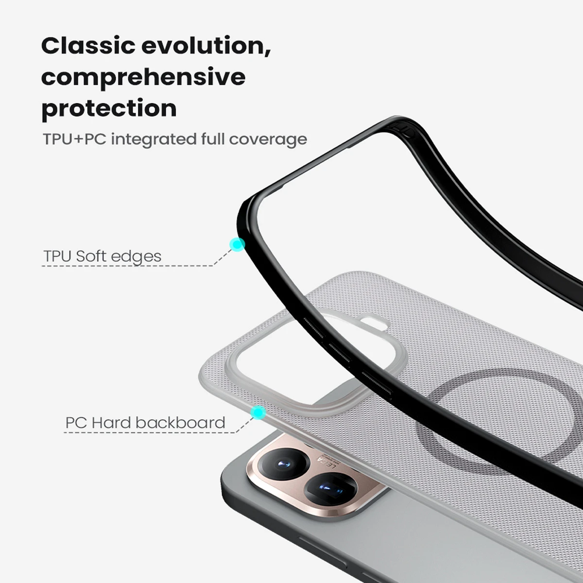 قاب ضدضربه دودی مگنتی Xiaomi 15T Pro مارک نیلکین مدل Super Frosted Shield Pro Clear Magnetic