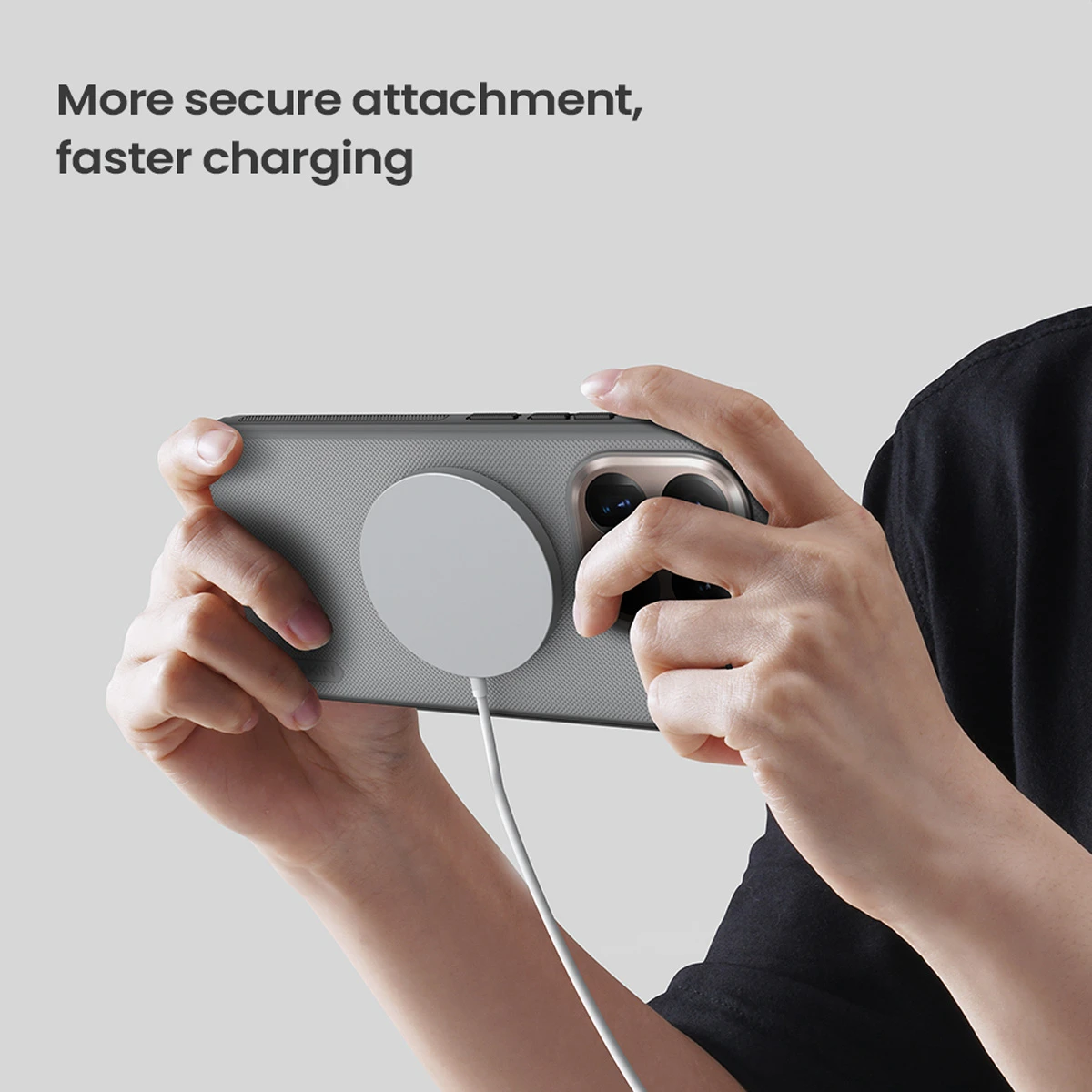 قاب ضدضربه دودی مگنتی Xiaomi 15T Pro مارک نیلکین مدل Super Frosted Shield Pro Clear Magnetic