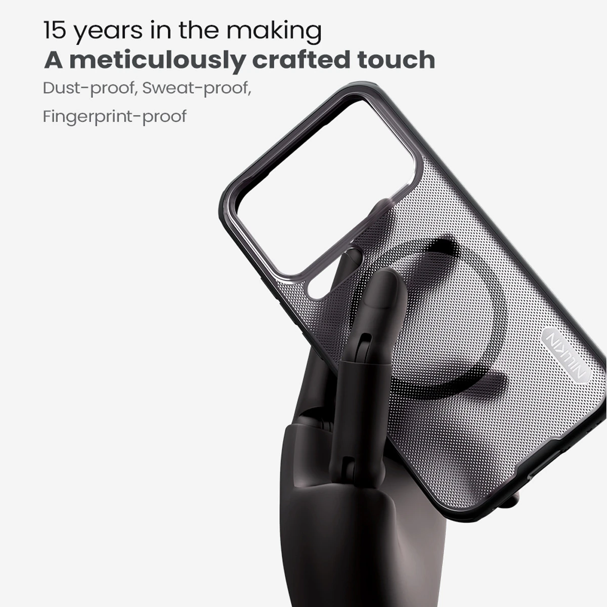 قاب ضدضربه دودی مگنتی Xiaomi 17 Pro Max مارک نیلکین مدل Super Frosted Shield Pro Clear Magnetic