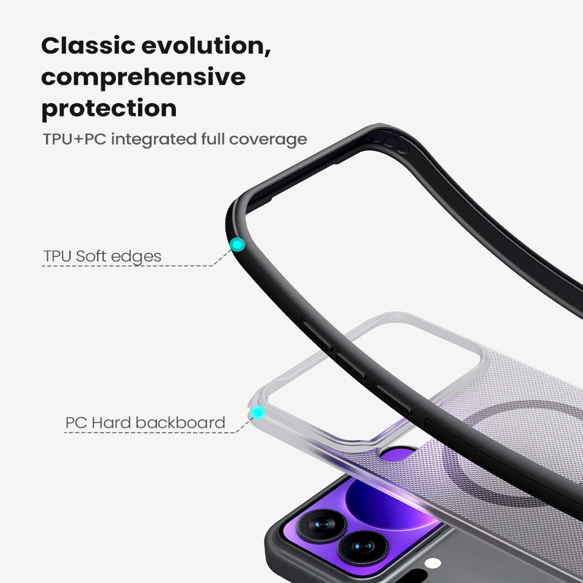 قاب ضدضربه دودی مگنتی Xiaomi 17 Pro Max مارک نیلکین مدل Super Frosted Shield Pro Clear Magnetic