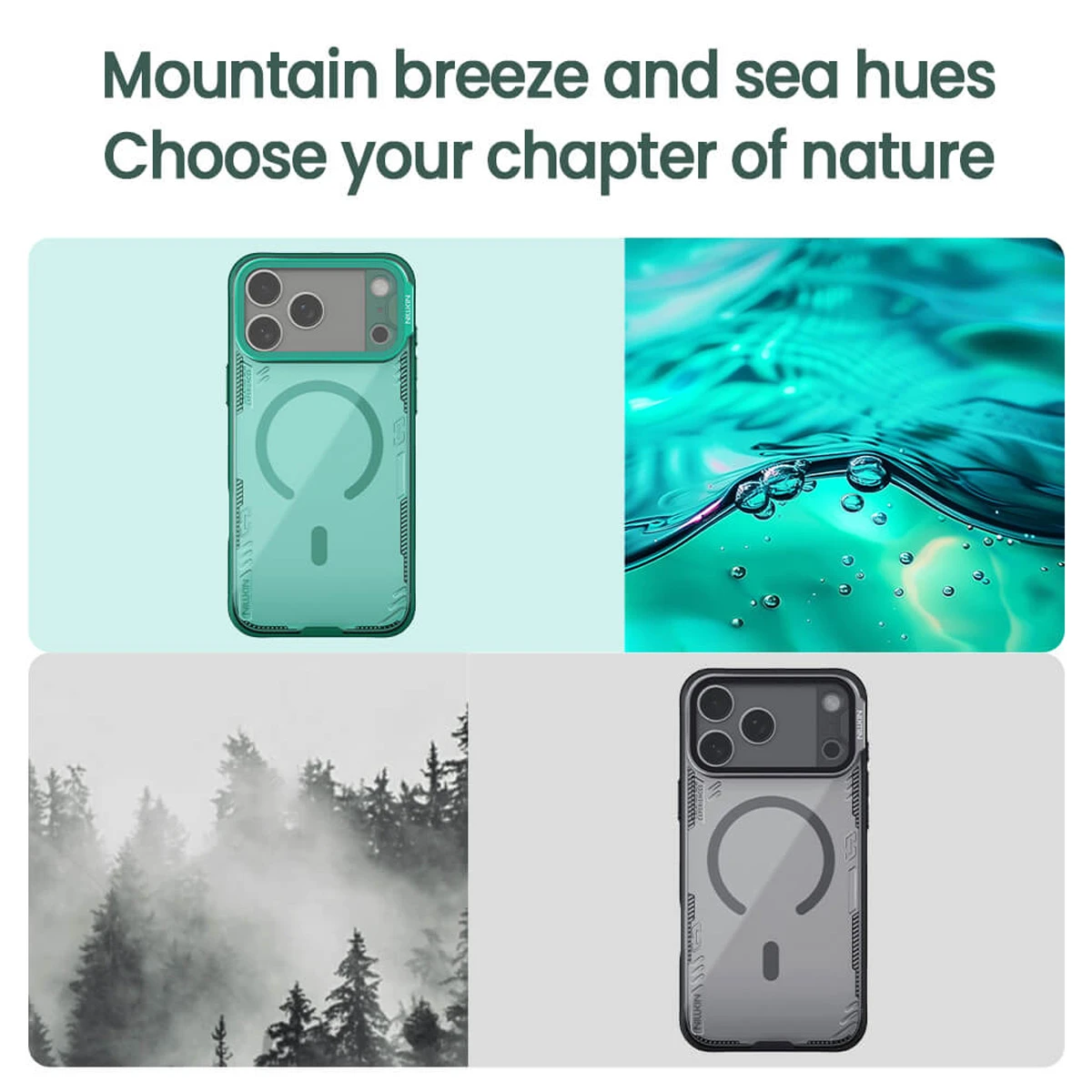 قاب کریستالی مگ سیف کمرا استند شیشه‌ای iPhone 17 Pro مارک نیلکین مدل Iceblade Prop Magnetic