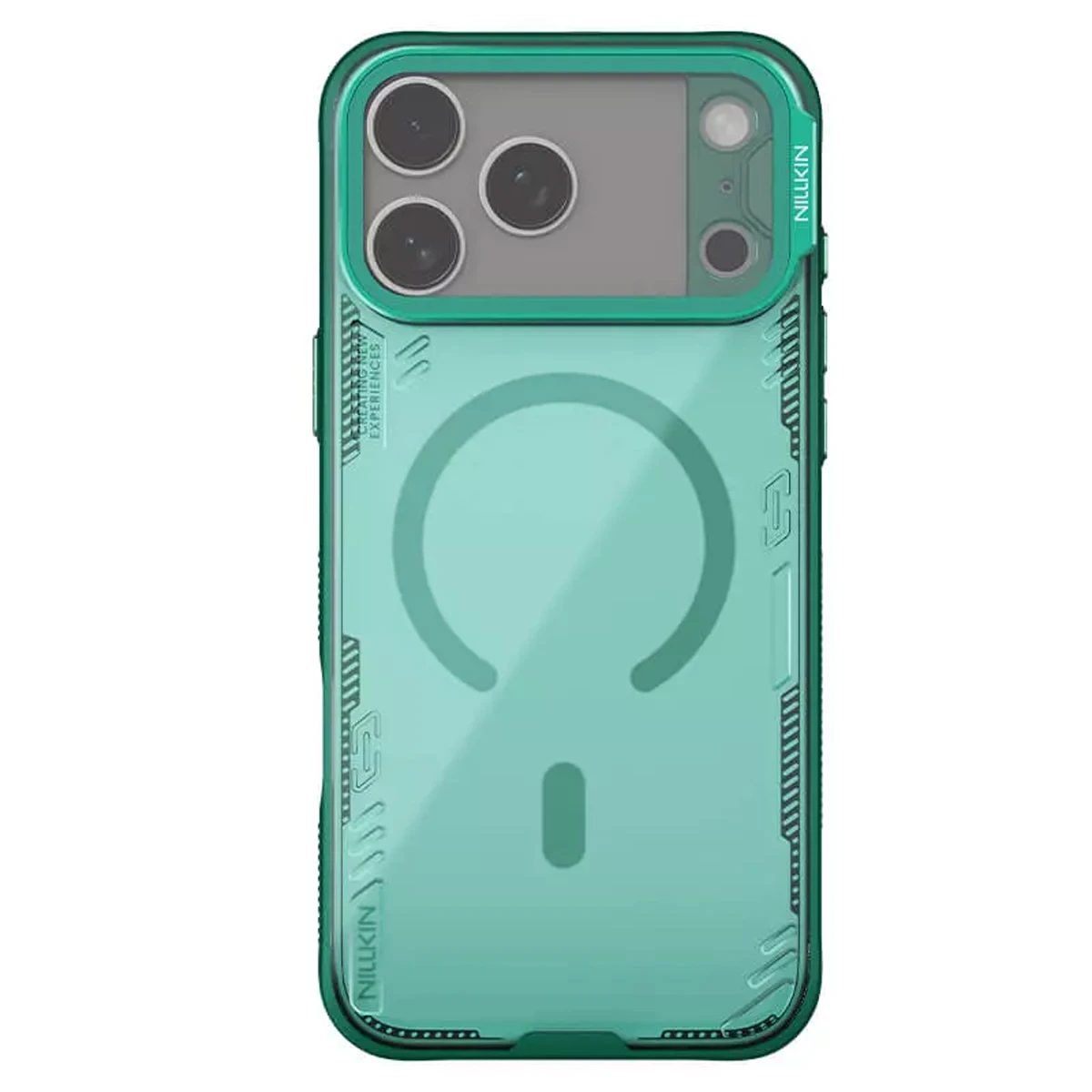 قاب کریستالی مگ سیف کمرا استند شیشه‌ای iPhone 17 Pro مارک نیلکین مدل Iceblade Prop Magnetic