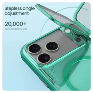 قاب کریستالی مگ سیف کمرا استند شیشه‌ای iPhone 17 Pro مارک نیلکین مدل Iceblade Prop Magnetic