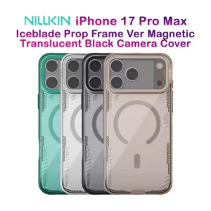 قاب کریستالی مگ سیف کمرا استند شیشه‌ای iPhone 17 Pro Max مارک نیلکین مدل Iceblade Prop Magnetic