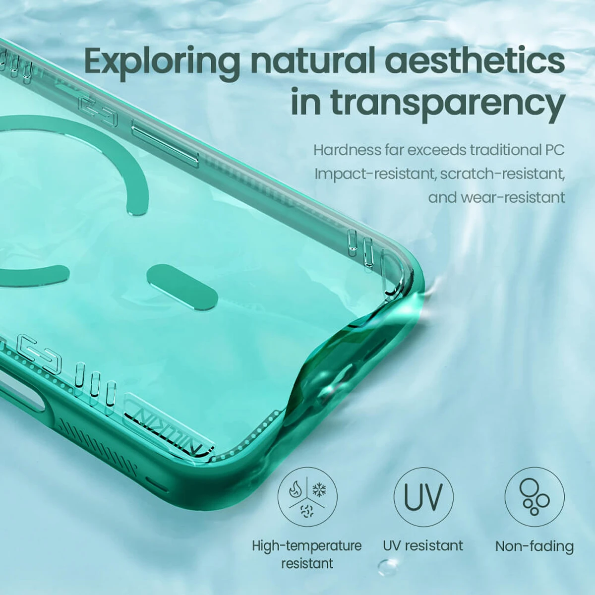 قاب کریستالی مگ سیف کمرا استند شیشه‌ای iPhone 17 Pro Max مارک نیلکین مدل Iceblade Prop Magnetic