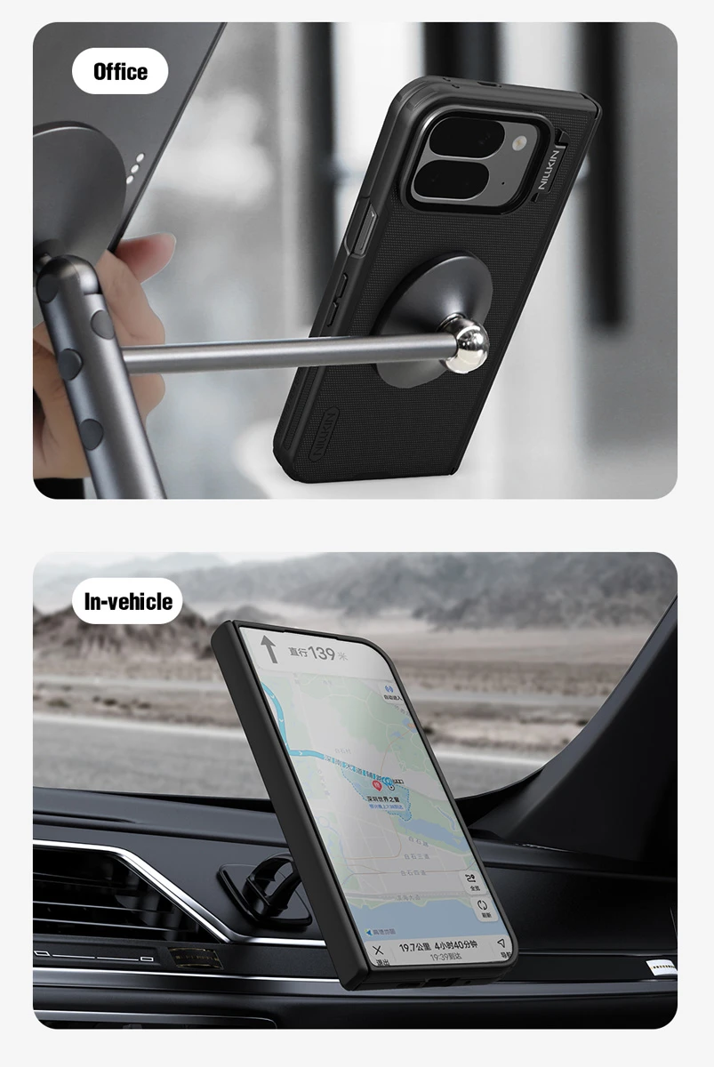 قاب مگنتی کمرا استند شفاف Google Pixel 10 Pro Fold مارک نیلکین مدل Super Frosted Shield Fold Magnetic