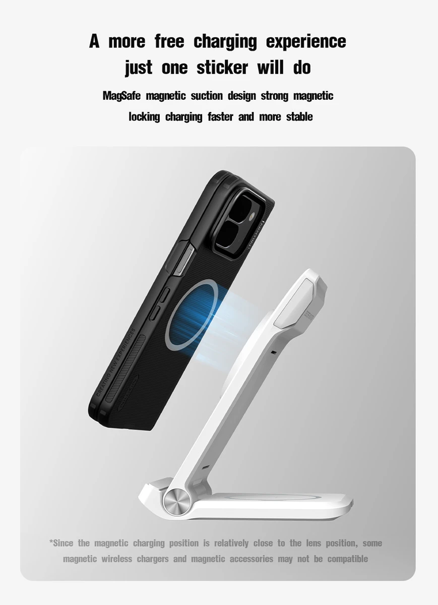 قاب مگنتی کمرا استند شفاف Google Pixel 10 Pro Fold مارک نیلکین مدل Super Frosted Shield Fold Magnetic