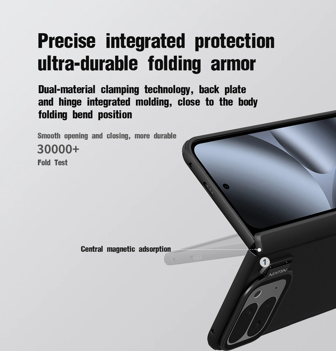 قاب کمرا استند شفاف Google Pixel 10 Pro Fold مارک نیلکین مدل Super Frosted Shield Fold 