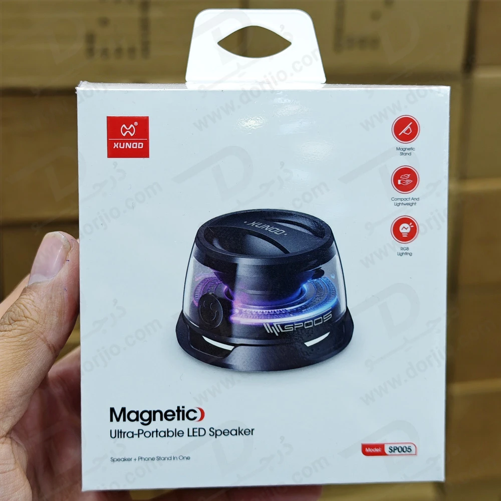 مینی اسپیکر بلوتوثی مگنتی RGB دار مدل SP005 برند XUNDD