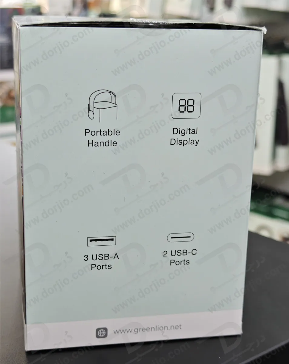 پاور بانک 60000 میلی‌آمپر 100 وات با چراغ قوه 6 وات مدل Hyper Core 60 برند Green Lion