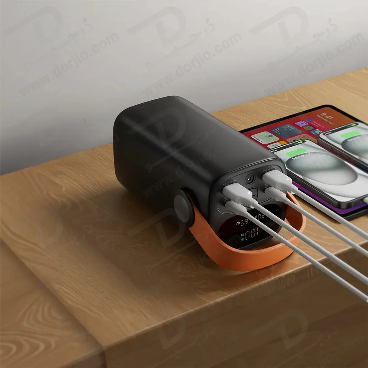 پاور بانک 60000 میلی‌آمپر 100 وات با چراغ قوه 6 وات مدل Hyper Core 60 برند Green Lion