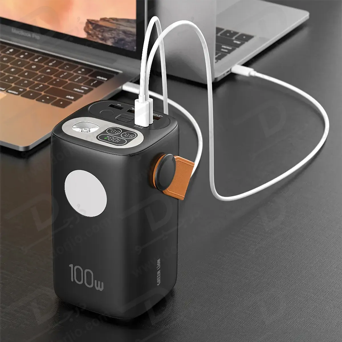 پاور بانک 60000 میلی‌آمپر 100 وات با چراغ قوه 6 وات مدل Hyper Core 60 برند Green Lion