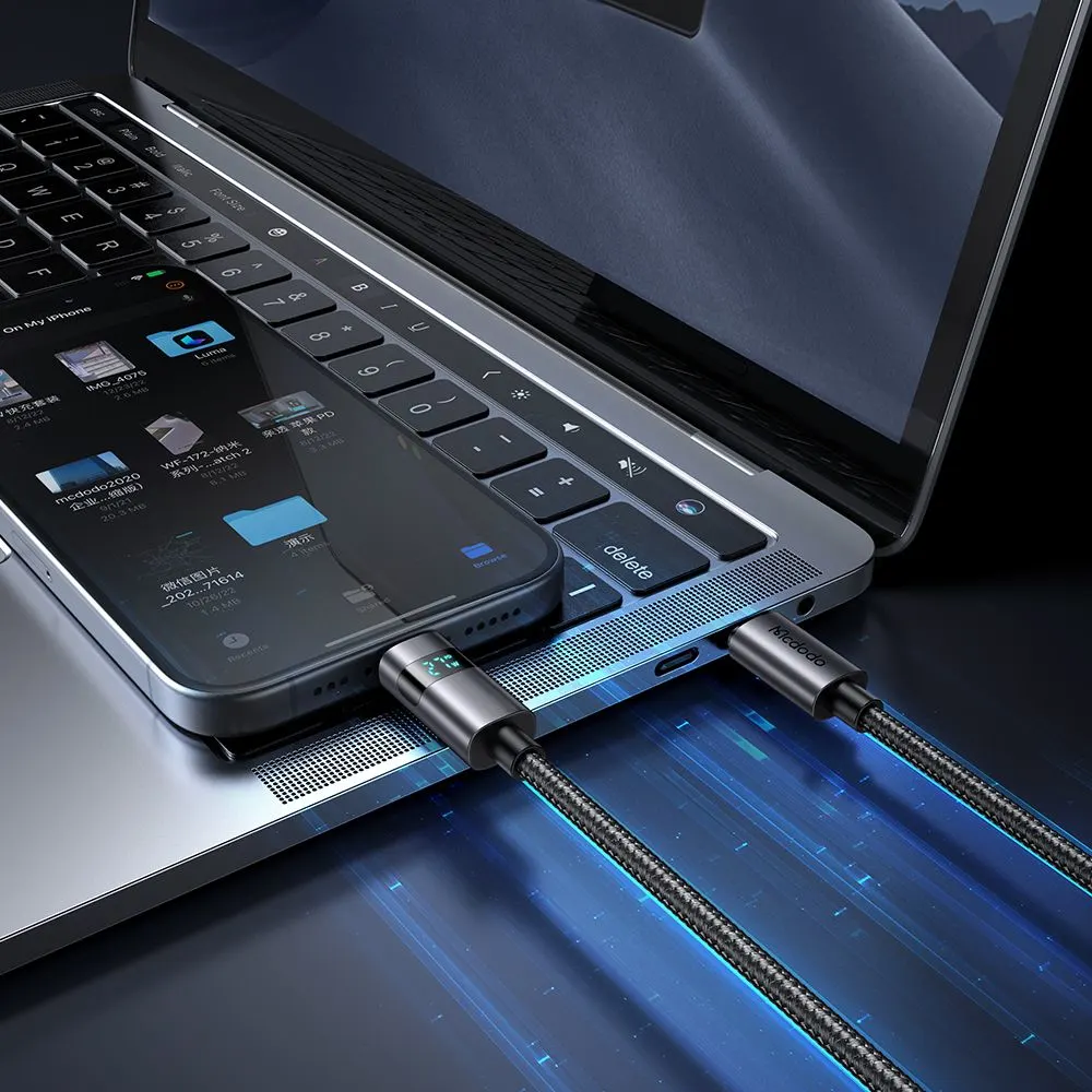 کابل شارژ 100وات 5 آمپر Type-c به Type-c نمایشگر دار 1.2 متر برند مک دودو مدل Mcdodo CA-5610