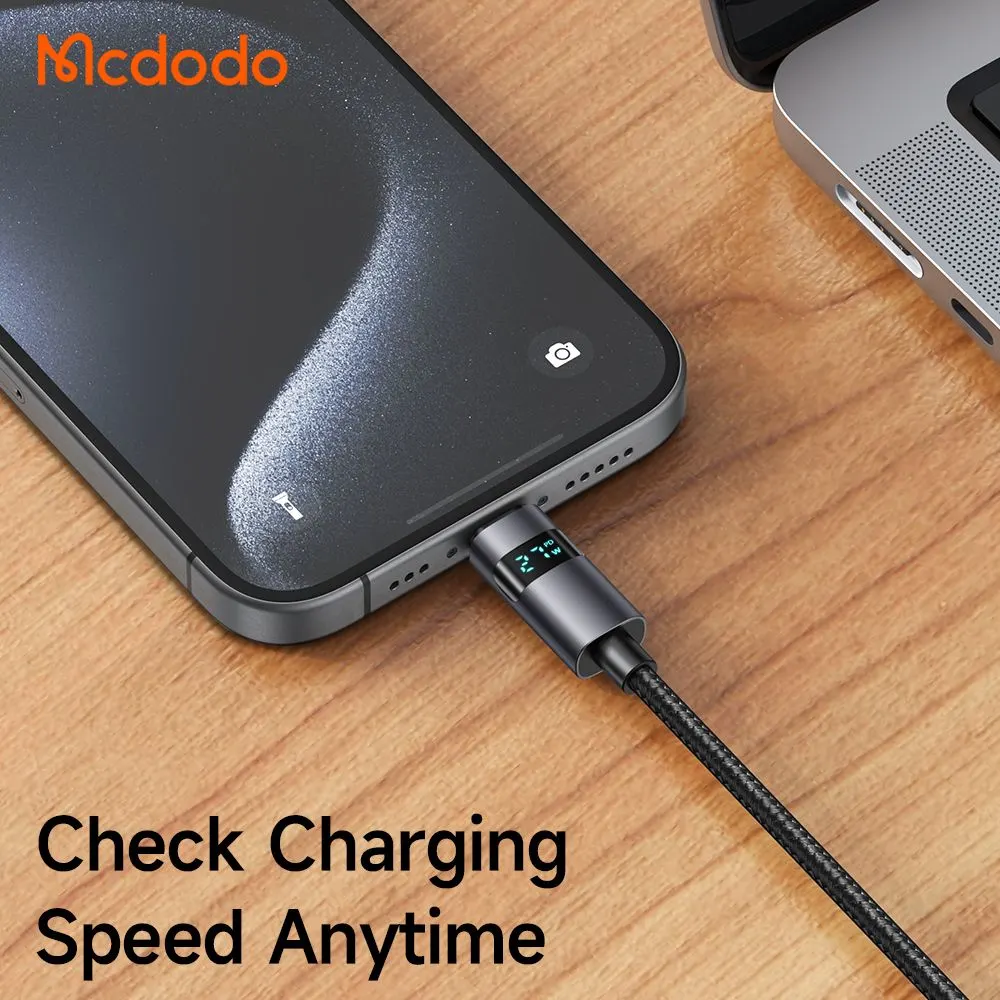 کابل شارژ 100وات 5 آمپر Type-c به Type-c نمایشگر دار 1.2 متر برند مک دودو مدل Mcdodo CA-5610