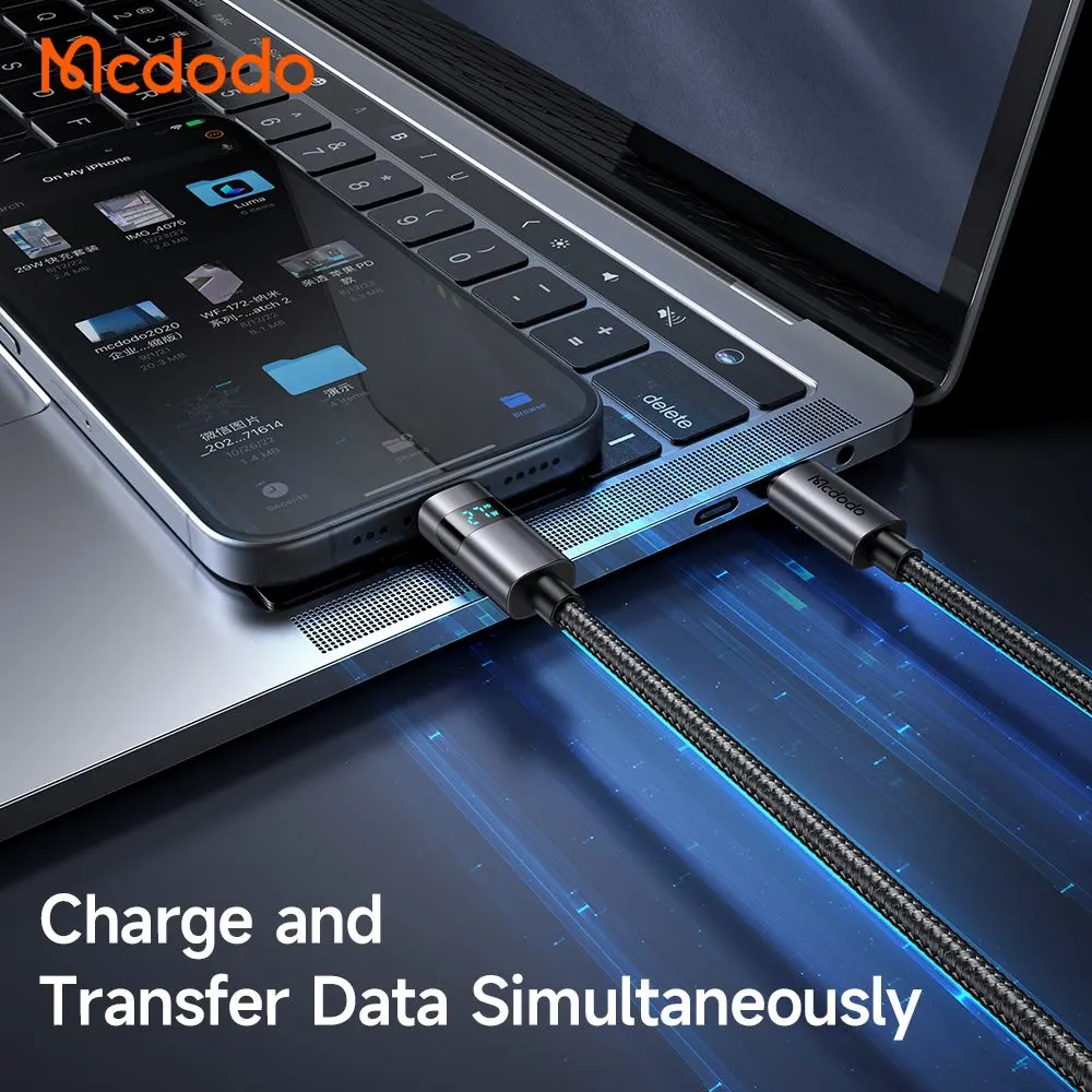 کابل شارژ 100وات 5 آمپر Type-c به Type-c نمایشگر دار 1.2 متر برند مک دودو مدل Mcdodo CA-5610