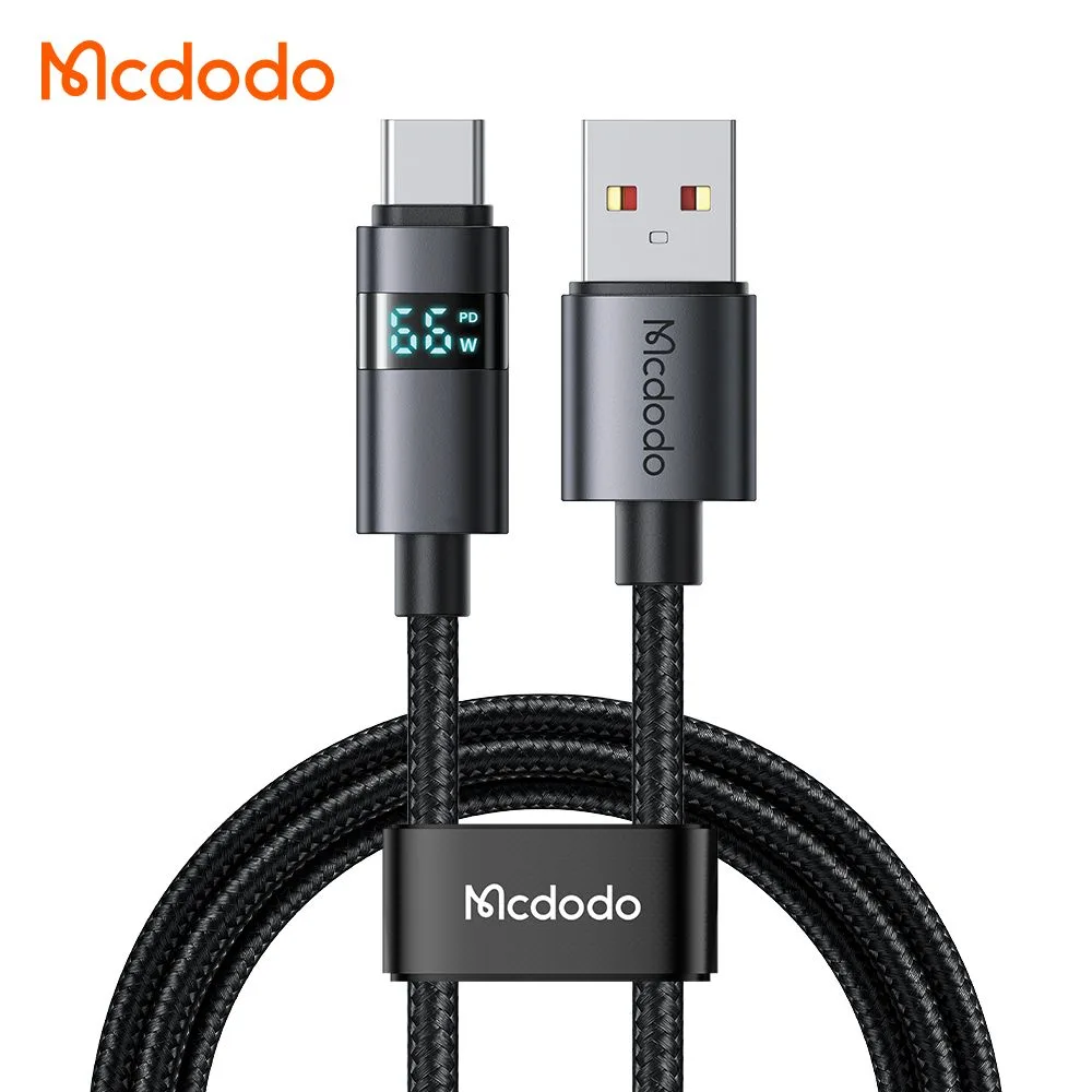 کابل شارژ 100وات 6 آمپر USB-A به Type-C نمایشگر دار 1.2 متر برند Mcdodo مدل CA-6520