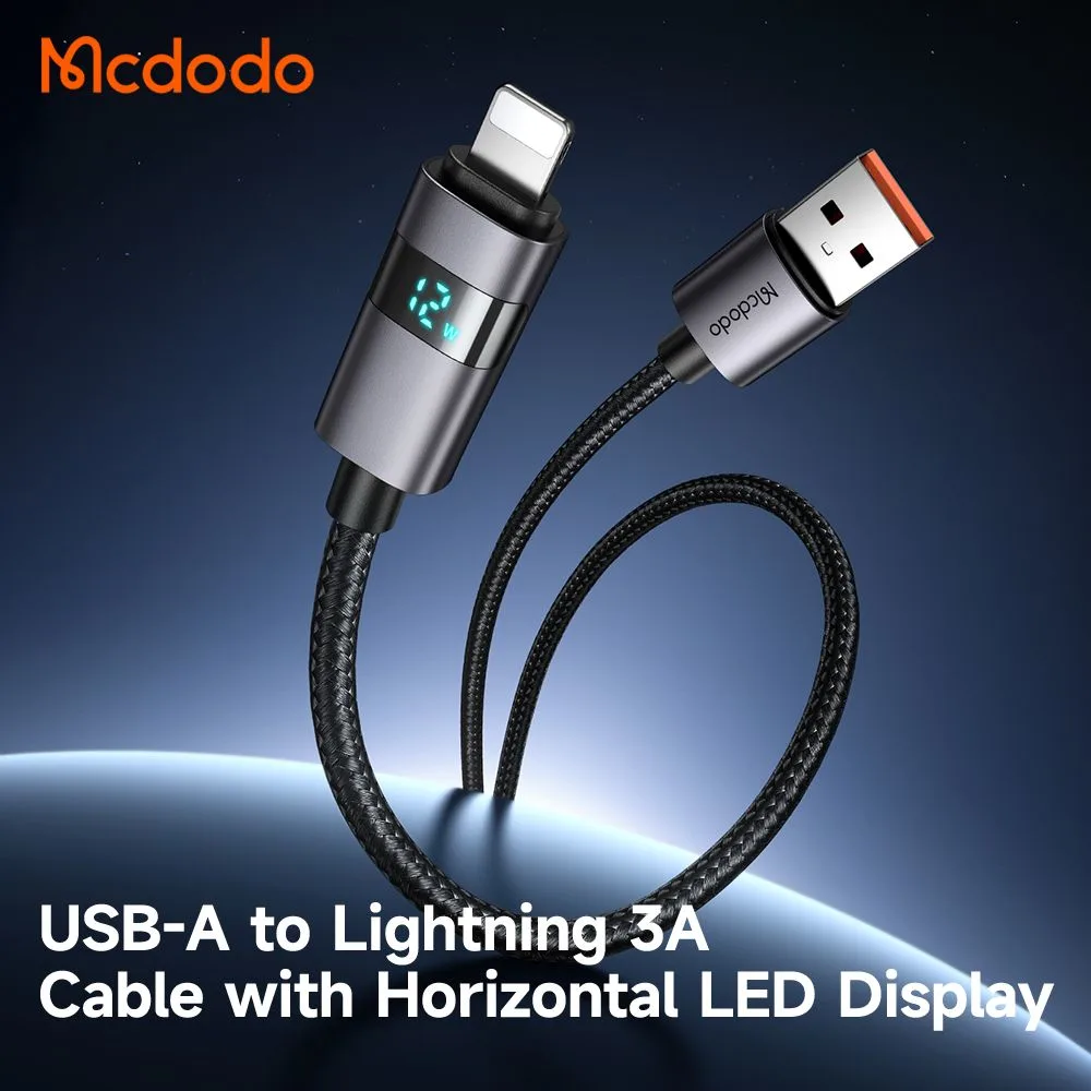 کابل شارژ 3 آمپر USB-A به Lightning نمایشگر دار 1.2 متر برند Mcdodo مدل Mcdodo CA-6490