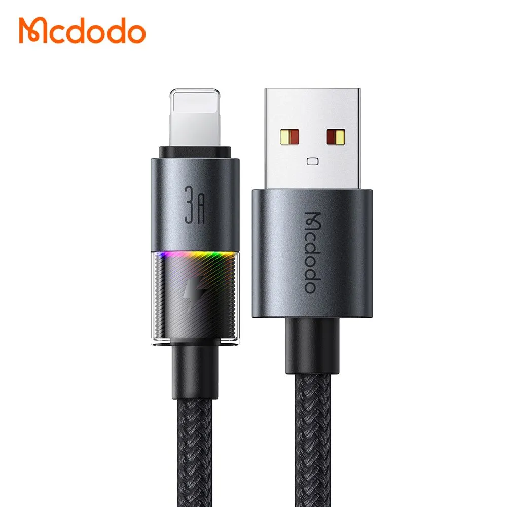 کابل شارژ 3 آمپر لایتنینگ USB-A به Lightning رقص نور دار 1.2 متر برند مک دودو مدل Mcdodo CA-8170