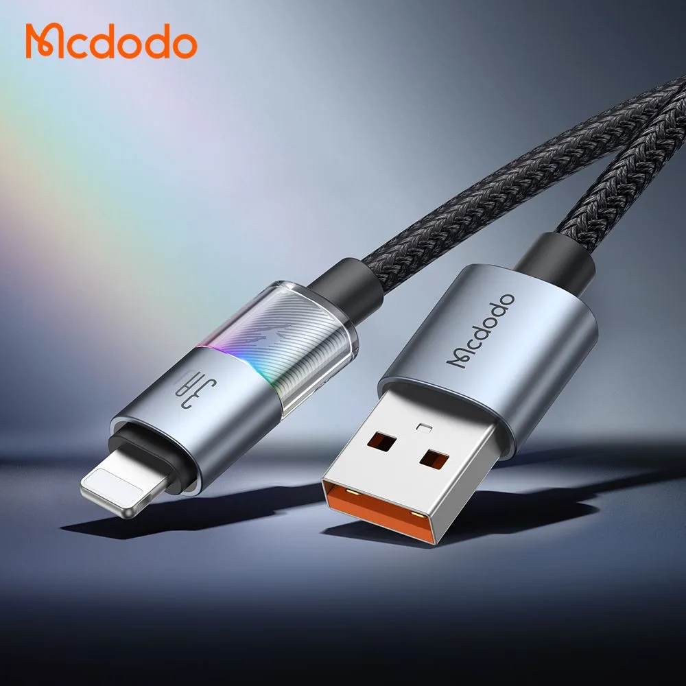 کابل شارژ 3 آمپر لایتنینگ USB-A به Lightning رقص نور دار 1.2 متر برند مک دودو مدل Mcdodo CA-8170