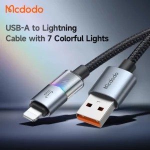 کابل شارژ 3 آمپر لایتنینگ USB-A به Lightning رقص نور دار 1.2 متر برند مک دودو مدل Mcdodo CA-8170