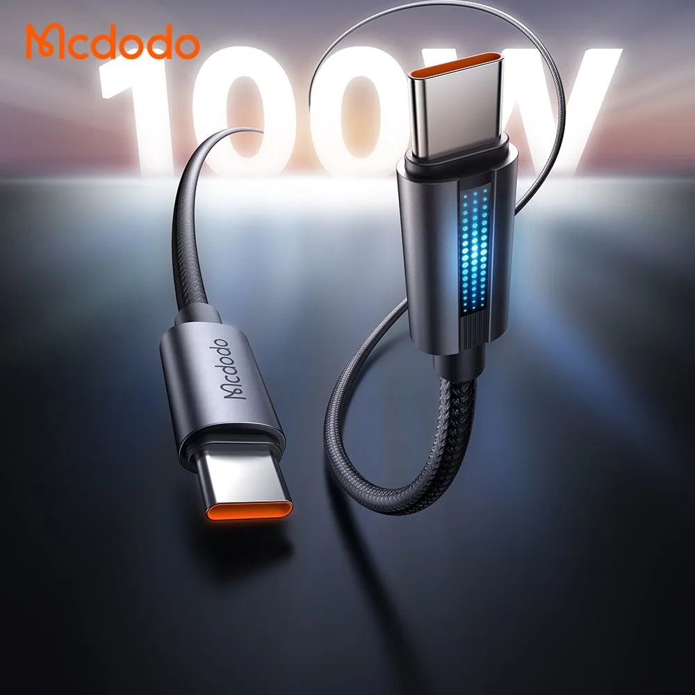 کابل شارژ 5 آمپر 100وات Type-C به Type-C دارای نورپردازی LED طول 1.2 متر Mcdodo CA-5740