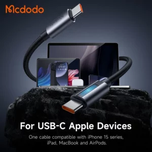 کابل شارژ 5 آمپر 100وات Type-C به Type-C دارای نورپردازی LED طول 1.2 متر Mcdodo CA-5740