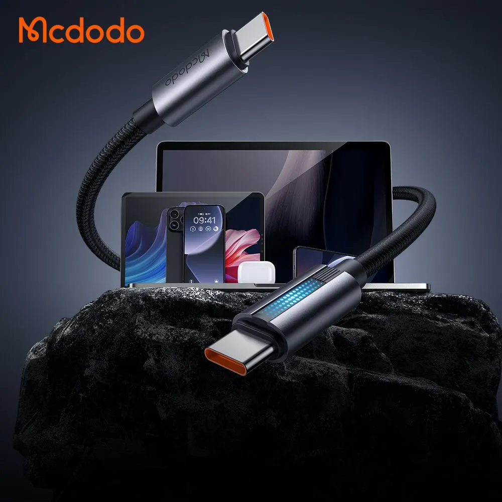 کابل شارژ 5 آمپر 100وات Type-C به Type-C دارای نورپردازی LED طول 1.2 متر Mcdodo CA-5740