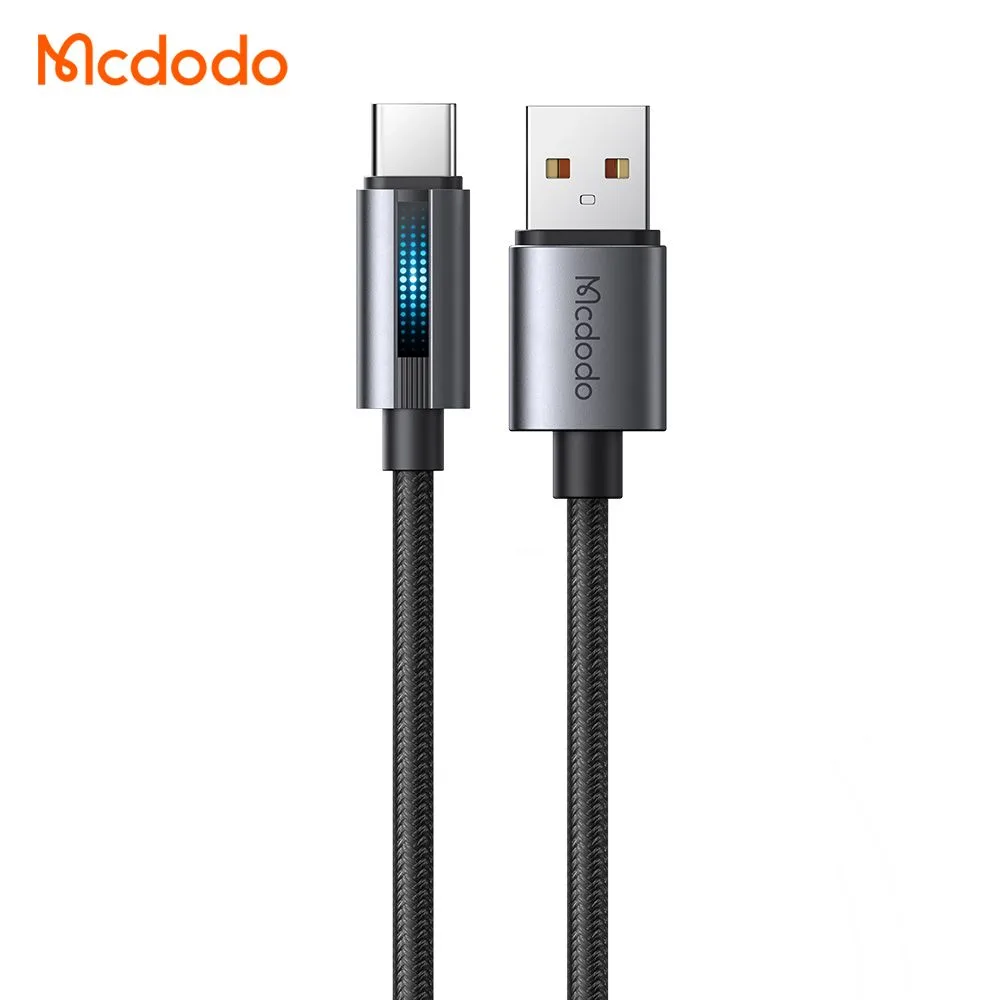 کابل شارژ 6آمپر 100وات USB-A به Type-C دارای نورپردازی LED طول 1.2 متر برند مک دودو مدل Mcdodo CA-5180