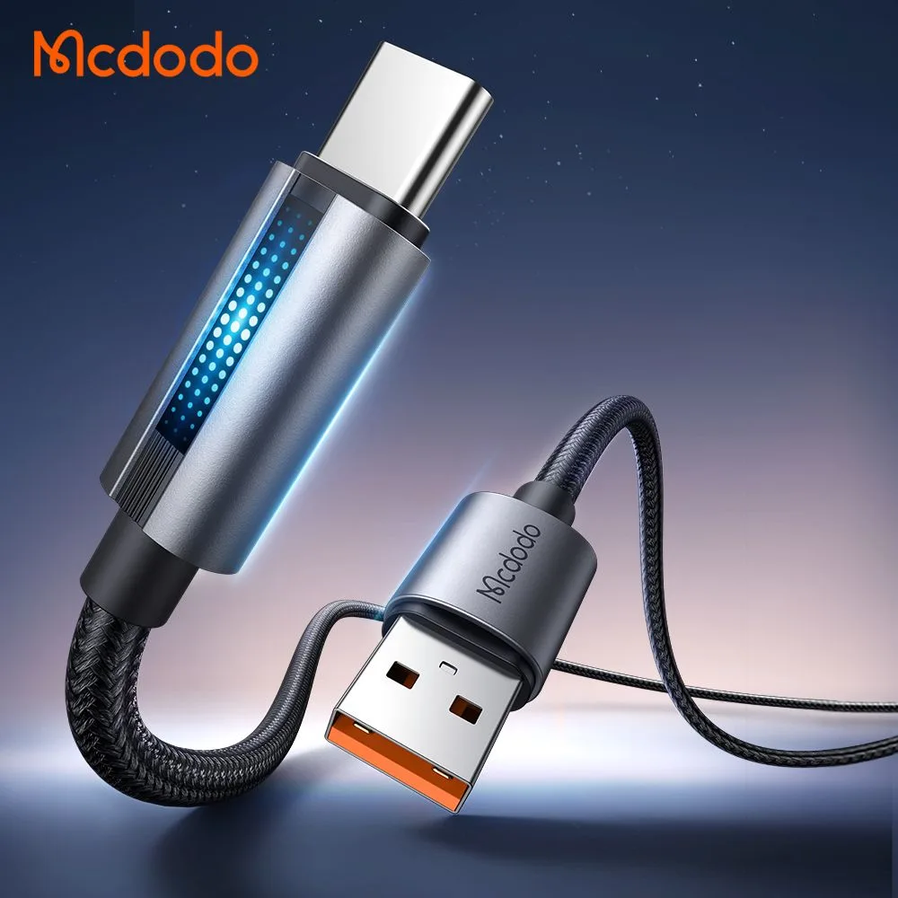کابل شارژ 6آمپر 100وات USB-A به Type-C دارای نورپردازی LED طول 1.2 متر برند مک دودو مدل Mcdodo CA-5180