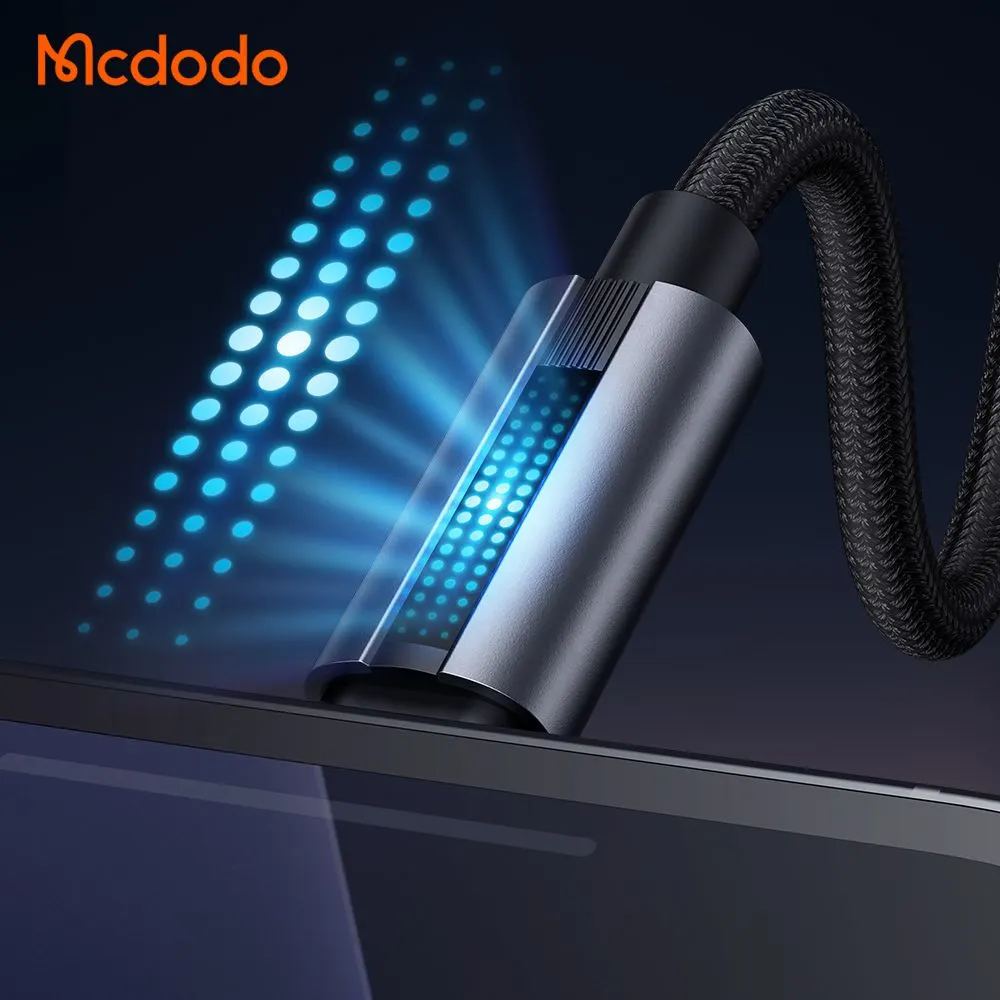 کابل شارژ 6آمپر 100وات USB-A به Type-C دارای نورپردازی LED طول 1.2 متر برند مک دودو مدل Mcdodo CA-5180