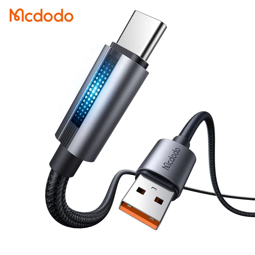 کابل شارژ 6آمپر 100وات USB-A به Type-C دارای نورپردازی LED طول 1.2 متر برند مک دودو مدل Mcdodo CA-5180