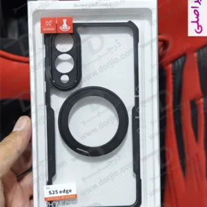 گارد شفاف رینگ استند 360 درجه مگ سیف Samsung Galaxy S25 Edge مارک XUNDD سری Beatle Rotatable