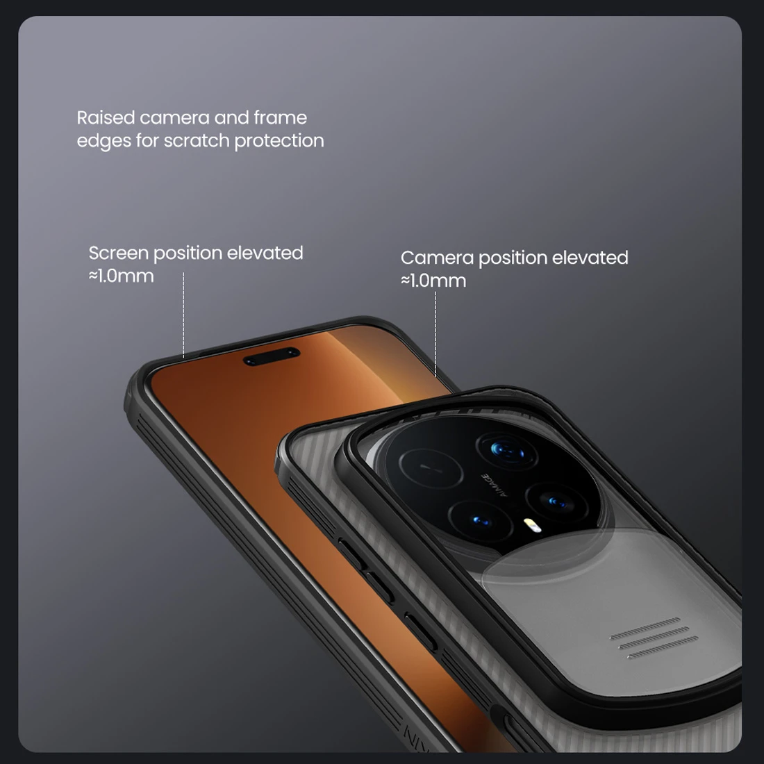 گارد ضدضربه دودی Honor Magic8 مارک نیلکین مدل Camshield Pro Clear