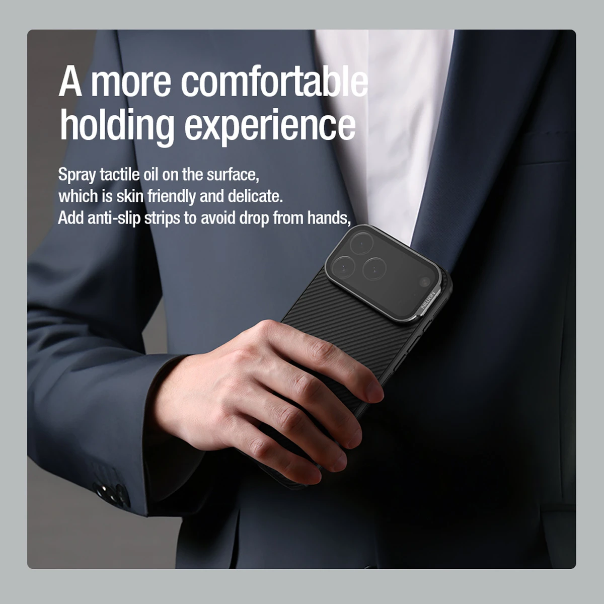 گارد مگنتی کمرا استند شیشه‌ای iPhone 17 Pro مارک نیلکین مدل CamShield Prop Magnetic