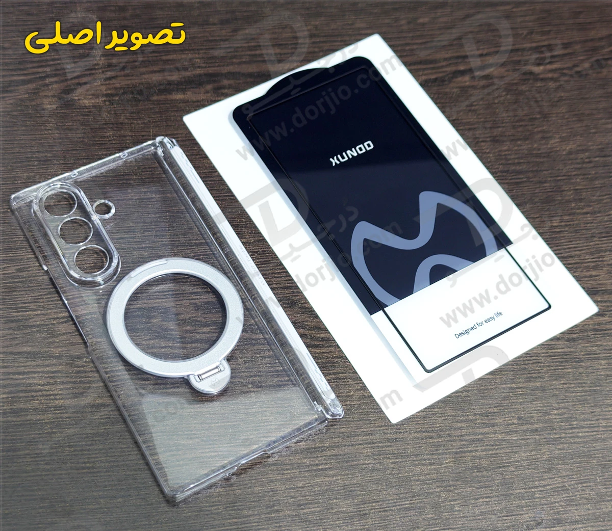 گارد کریستالی با گلس صفحه نمایش بیرونی Samsung Galaxy Z Fold 7 مارک XUNDD سری Ultra-Thin Rotatable