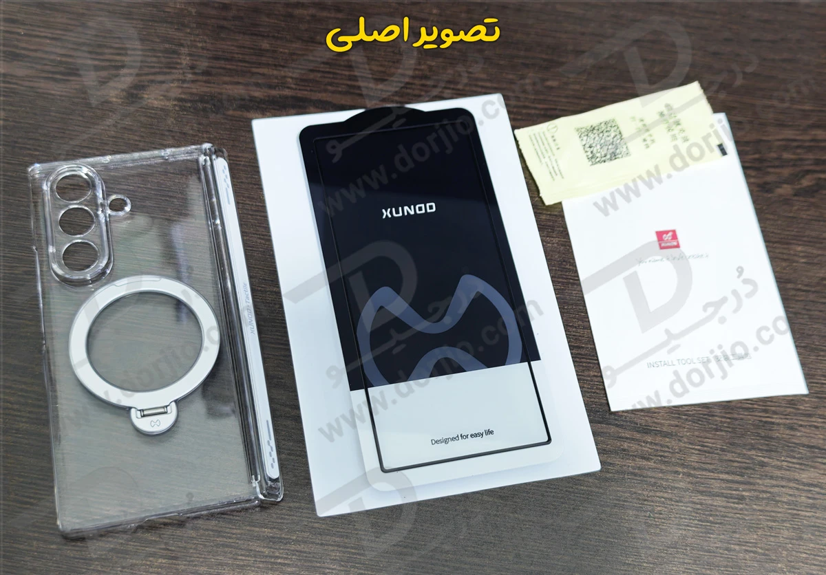 گارد کریستالی با گلس صفحه نمایش بیرونی Samsung Galaxy Z Fold 7 مارک XUNDD سری Ultra-Thin Rotatable