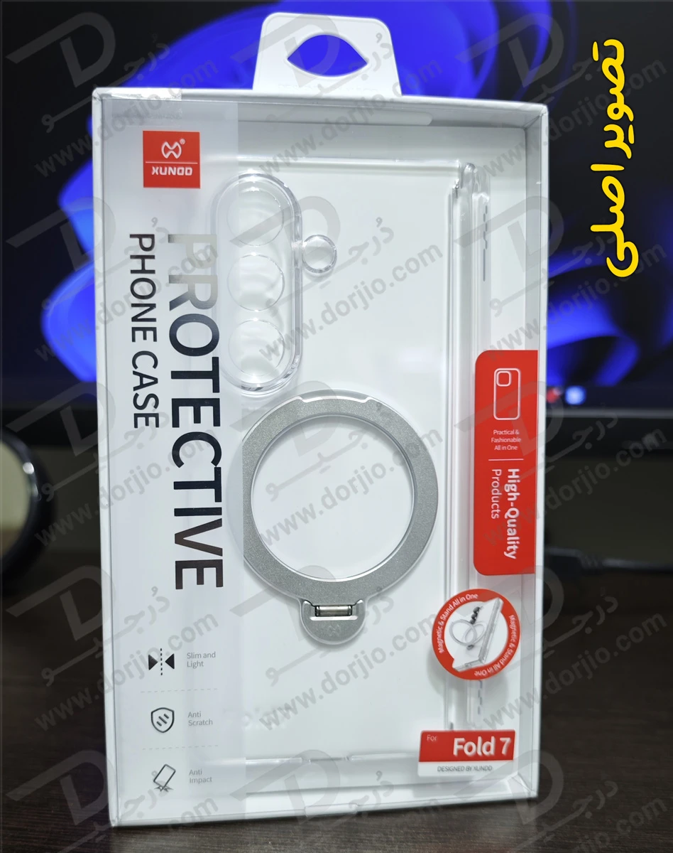 گارد کریستالی با گلس صفحه نمایش بیرونی Samsung Galaxy Z Fold 7 مارک XUNDD سری Ultra-Thin Rotatable