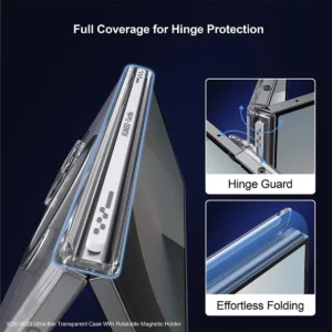 گارد کریستالی با گلس صفحه نمایش بیرونی Samsung Galaxy Z Fold 7 مارک XUNDD سری Ultra-Thin Rotatable