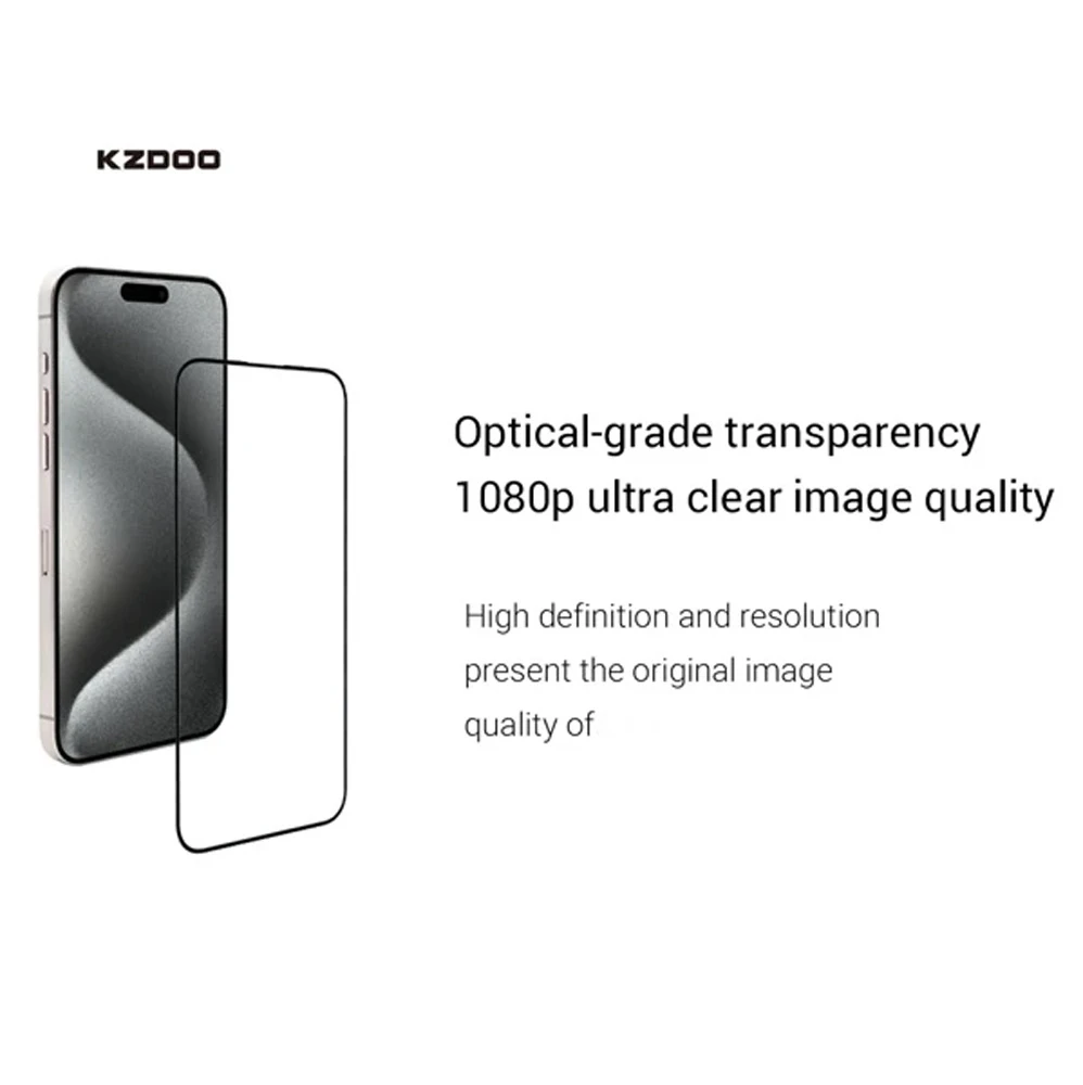 گلس تمام صفحه iPhone 16 Pro Max مارک KZDOO گلس تمام صفحه iPhone 16 Pro Max مارک KZDOO