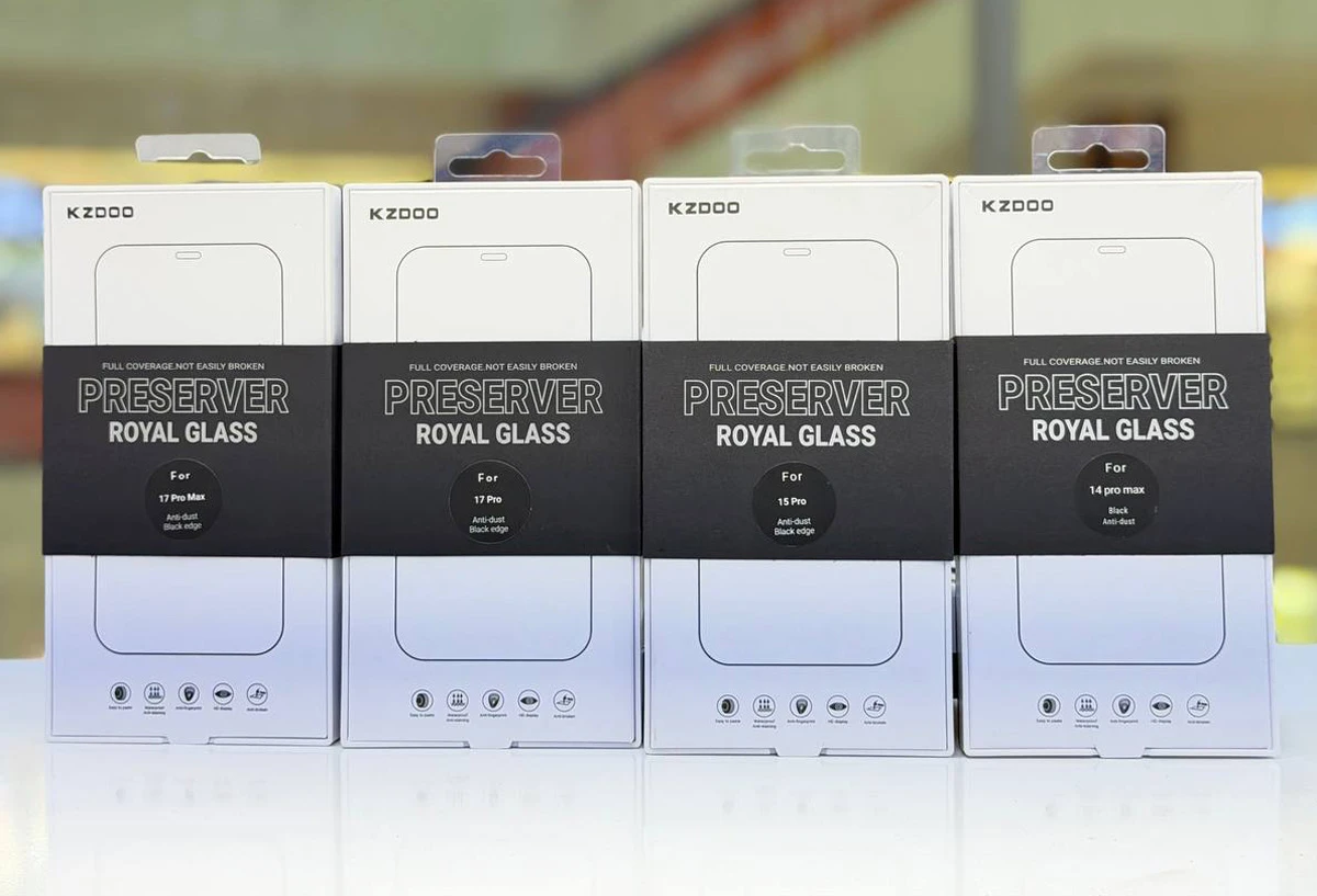 گلس تمام صفحه iPhone 16 Pro مارک KZDOO گلس تمام صفحه iPhone 16 Pro مارک KZDOO