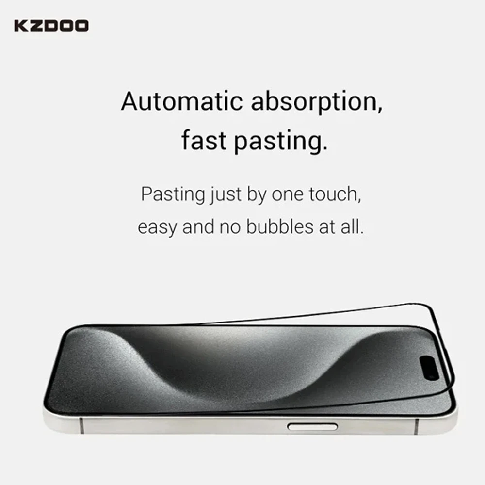 گلس تمام صفحه iPhone 17 Pro Max مارک KZDOO گلس تمام صفحه iPhone 17 Pro Max مارک KZDOO