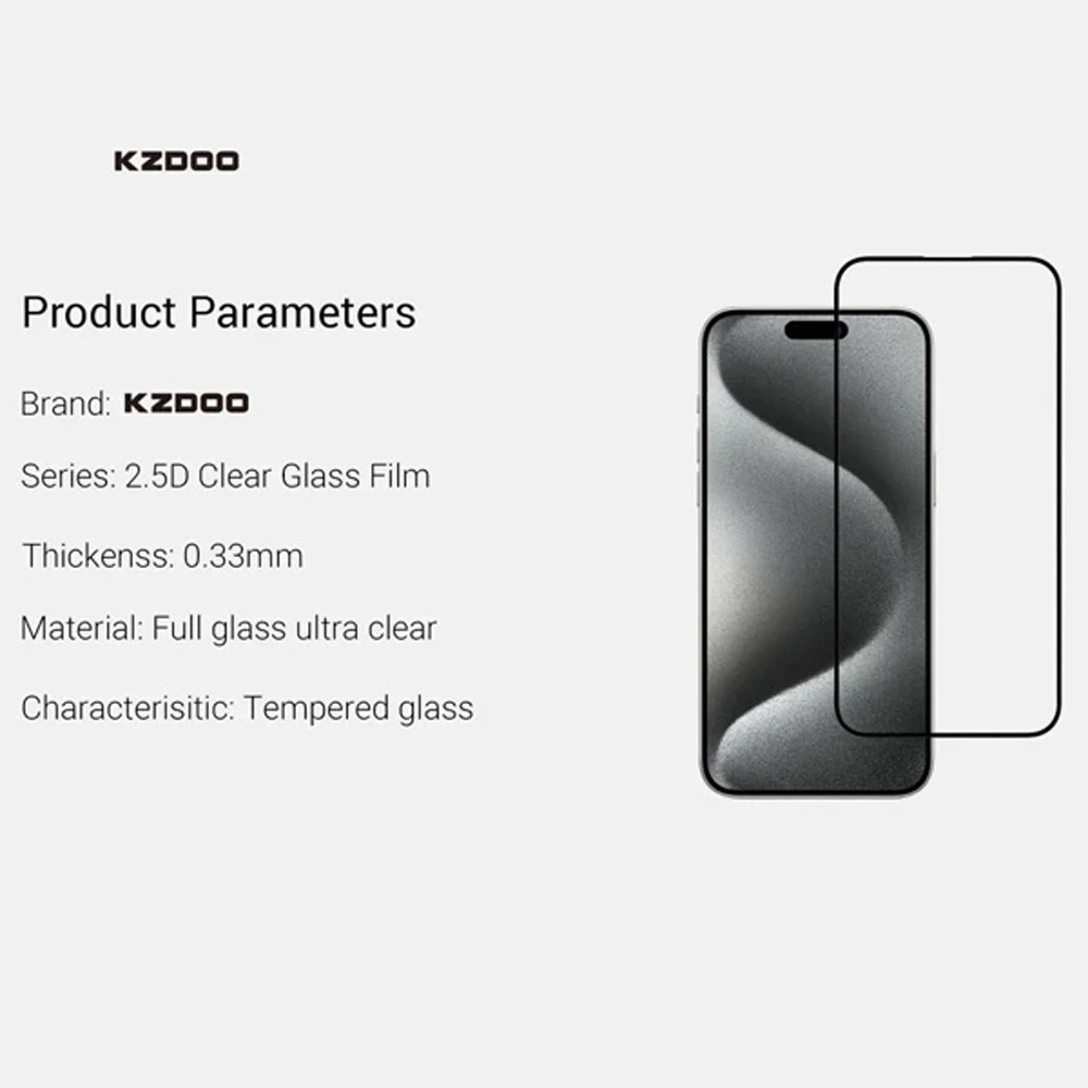 گلس تمام صفحه iPhone 17 مارک KZDOO گلس تمام صفحه iPhone 17 مارک KZDOO