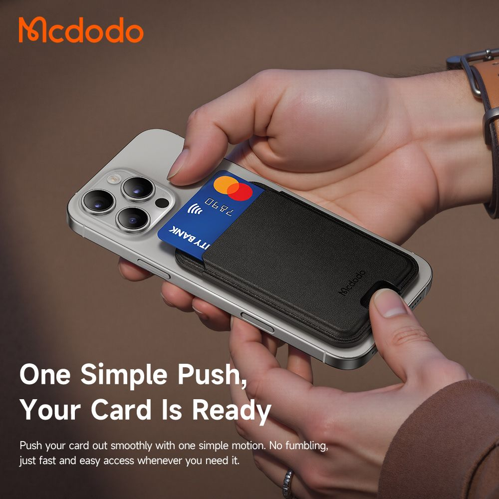 جا کارتی چرمی مگنتی با ظرفیت 3 کارت برند مک دودو مدل Mcdodo WH-7920