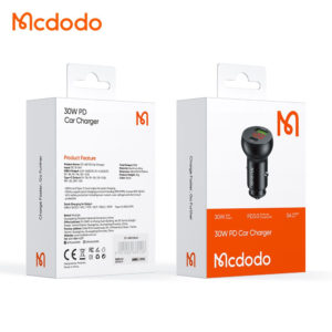 شارژر فندکی 2 پورت 30 وات 5 آمپر USB-A - Type-C دارای نمایشگر دیجیتالی برند مک دودو مدل Mcdodo CC-6810