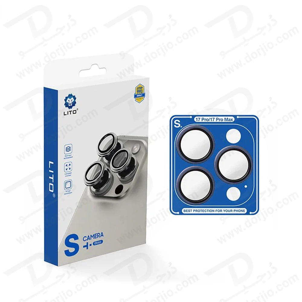 محافظ لنز دوربین رینگی iPhone 17 Pro Max مارک LITO مدل S+ Camera