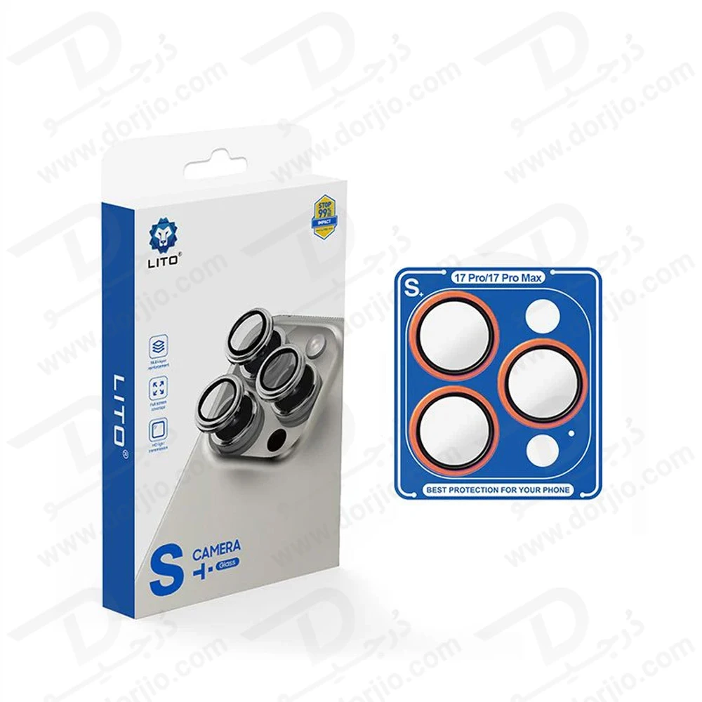 محافظ لنز دوربین رینگی iPhone 17 Pro Max مارک LITO مدل S+ Camera