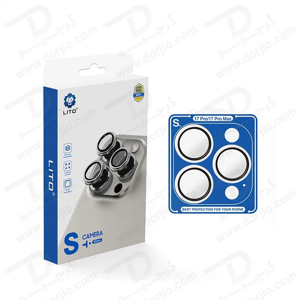 محافظ لنز دوربین رینگی iPhone 17 Pro Max مارک LITO مدل S+ Camera