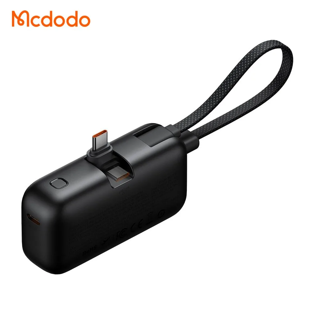 پاوربانک 5 هزار 22.5 وات دارای کابل و کانکتور داخلی پورت Type-C برند مک دودو مدل Mcdodo MC-7760